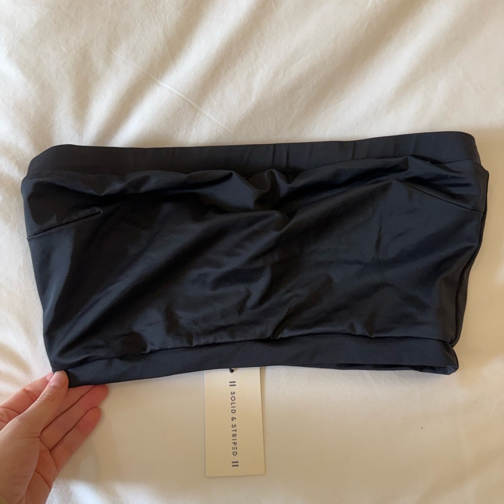 SOLID & STRIPED Black Tube Bikini Top